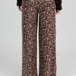 Pantaloni a zampa animalier vita alta