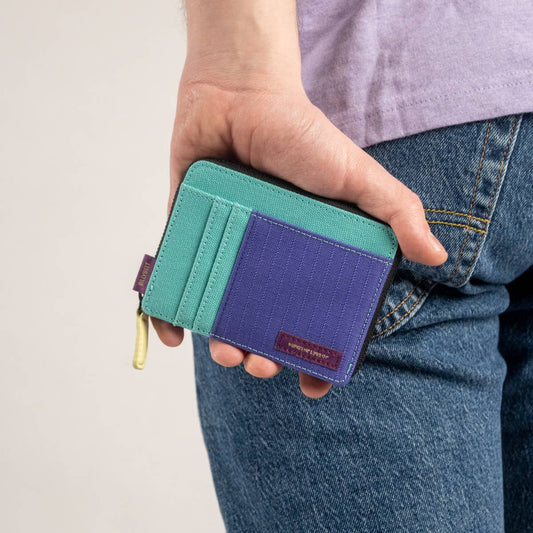 Portafoglio multicolore compatto con zip