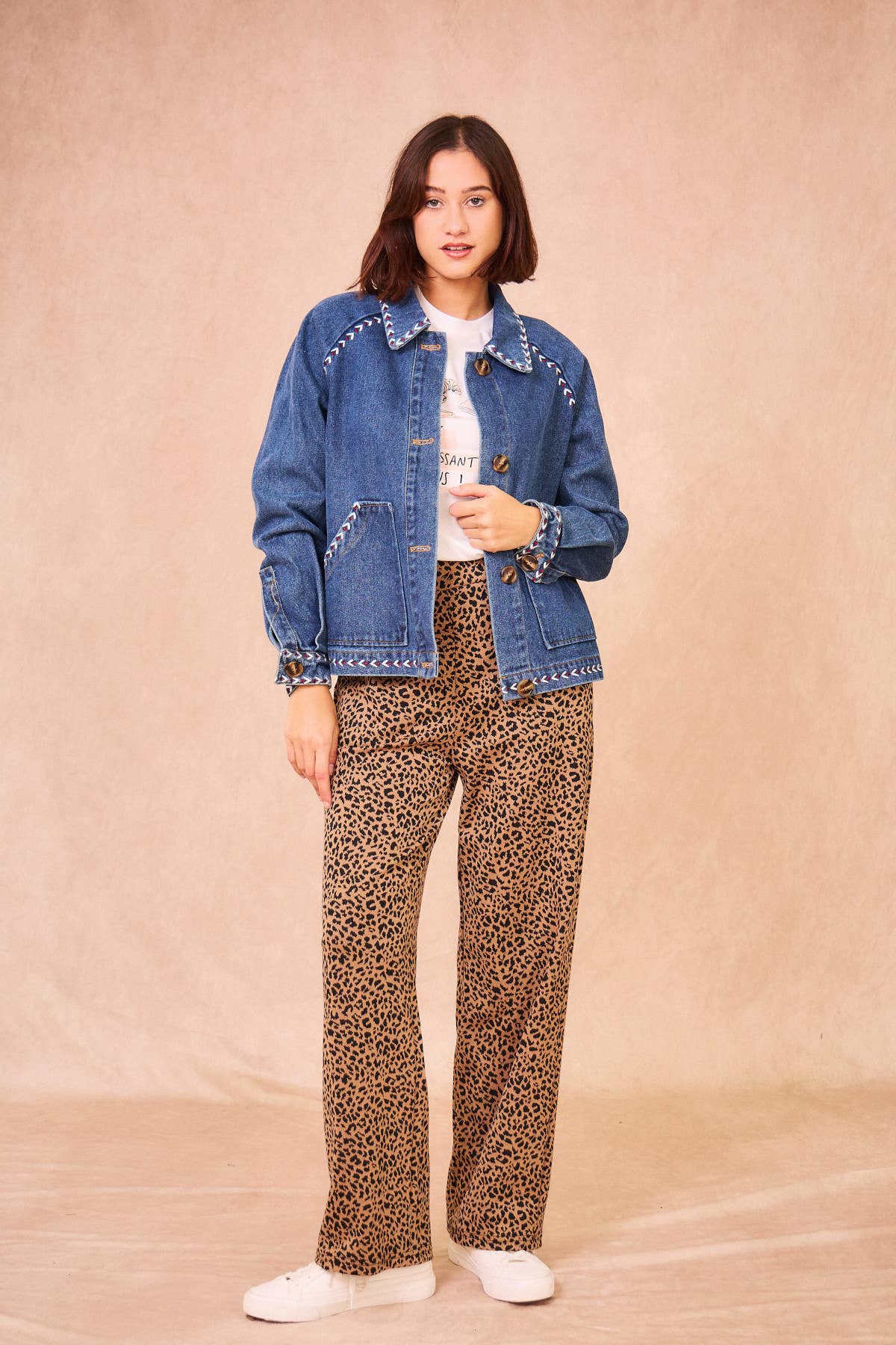 Giacca in denim ricamata Valena