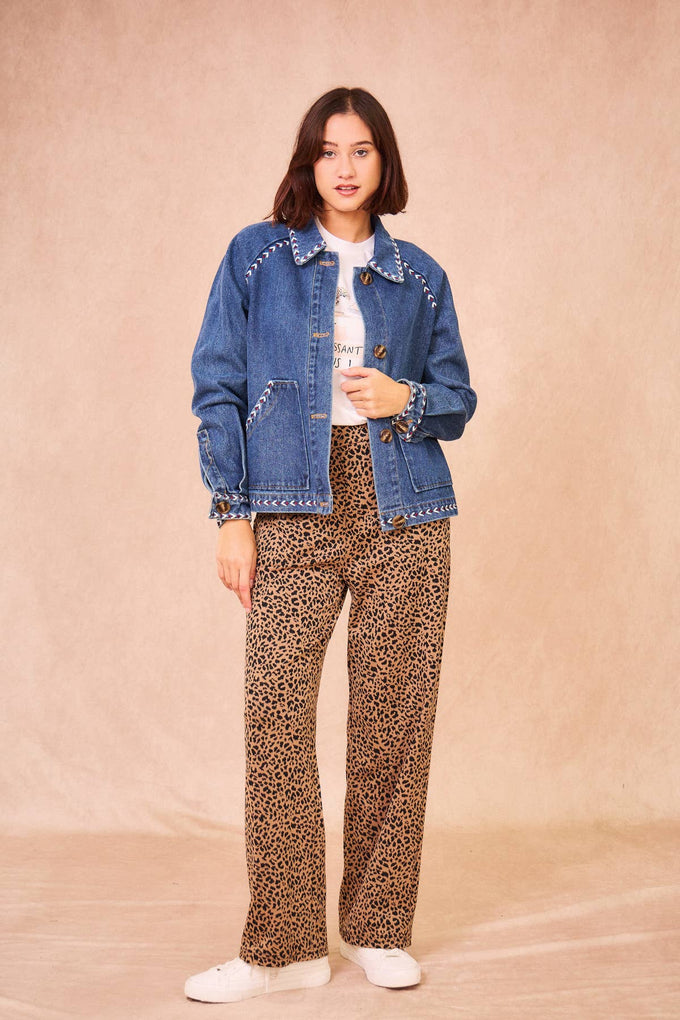 Giacca in denim ricamata Valena