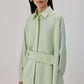 Camicia oversize in raso con fascia
