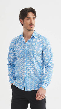 Camicia Premium slim fit con stampa digitale geometrica