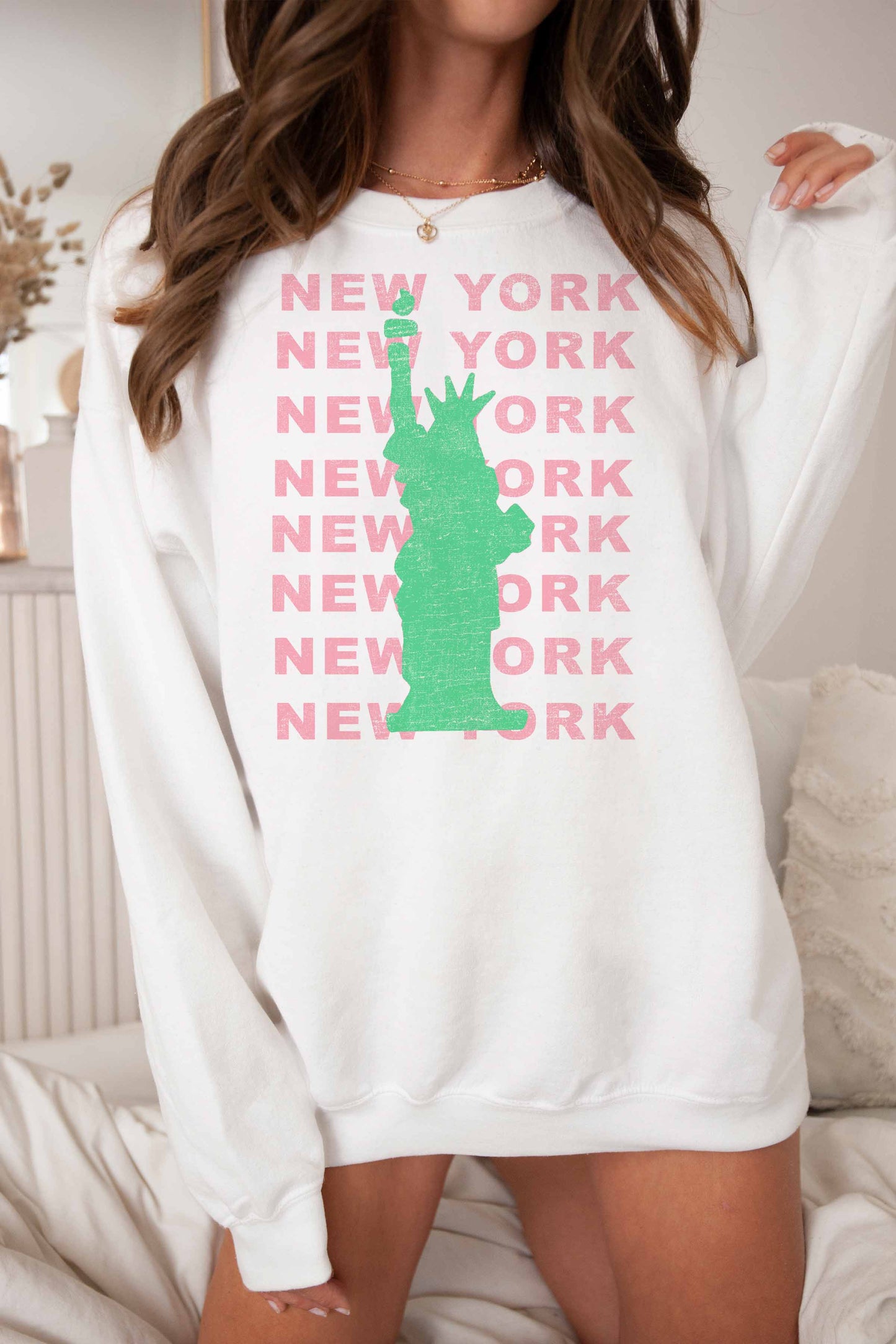 Felpa oversize grafica New York