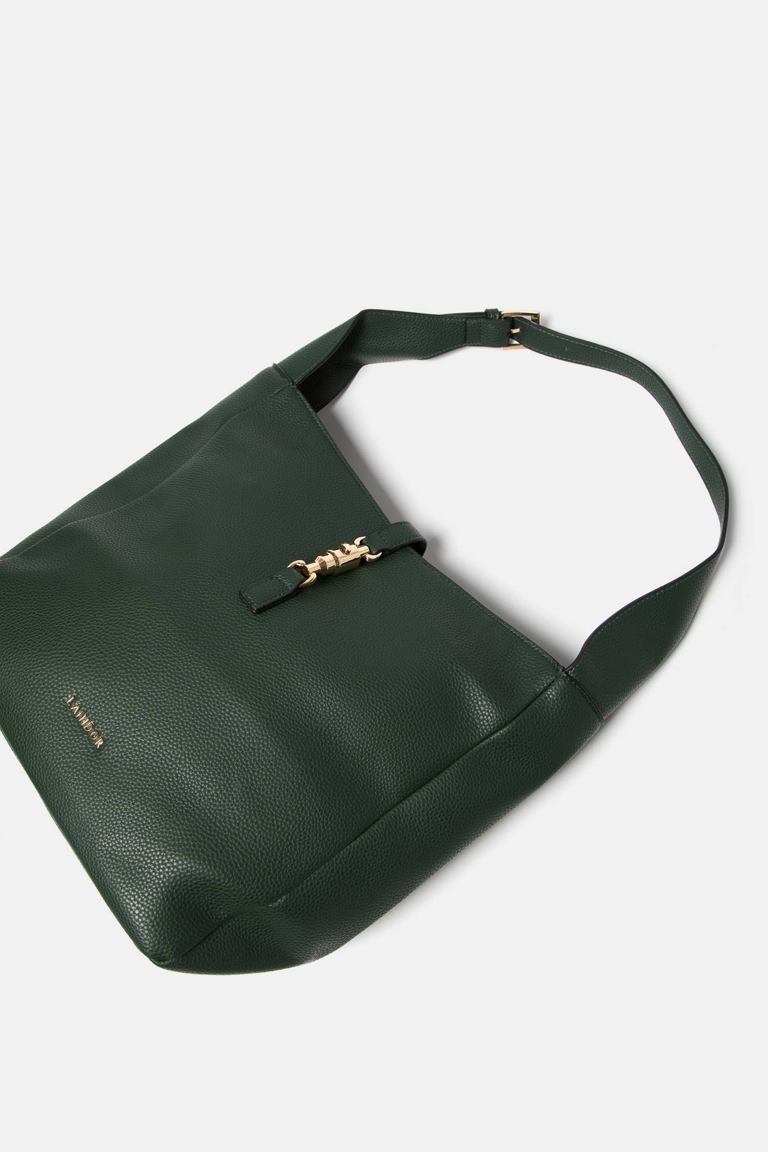 Borsa a spalla in ecopelle con dettagli metallici