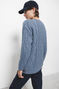 Maglione in maglia strutturata con trecce