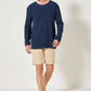 T-shirt Ben in cotone biologico goffrato blu marino
