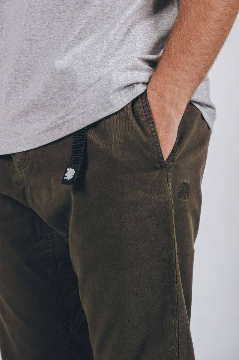 Pantaloni da arrampicata in cotone ecodye verde ivy