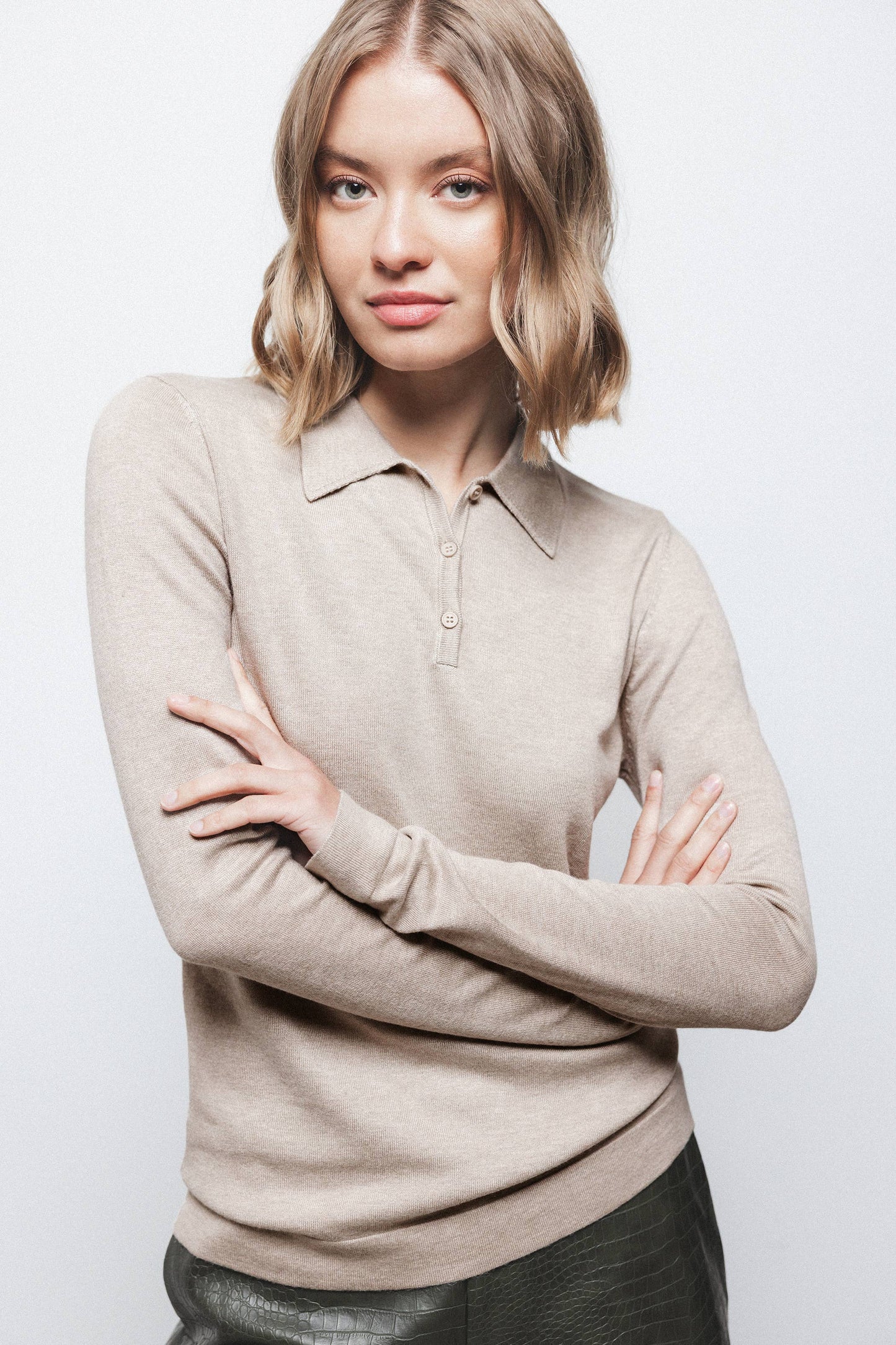Polo basic a maniche lunghe tinta unita