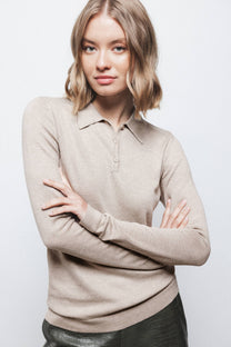 Polo basic a maniche lunghe tinta unita