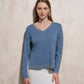 Maglione in maglia lurex con scollo a V