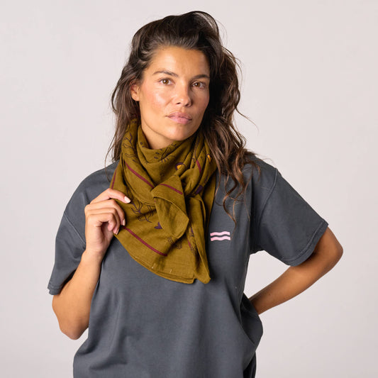 Foulard donna in cotone biologico Lise color kaki