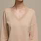 Maglione in maglia scollo a V con dettagli lurex