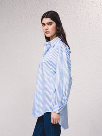 Camicia oversize a righe con bottoni