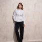 Tunica camicia bianca in cotone con taglio aderente
