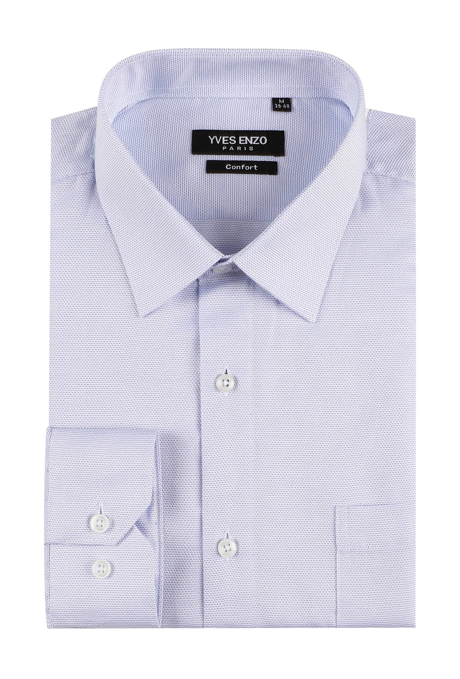 Camicia comfort trapuntata azzurro cielo