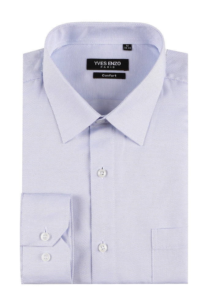 Camicia comfort trapuntata azzurro cielo