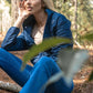 Giacca Puffer Donna Blu con Collo Alto