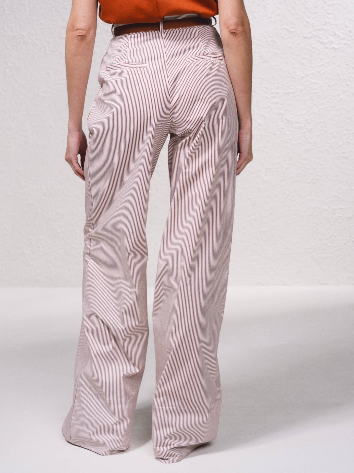 Pantaloni palazzo a righe in cotone
