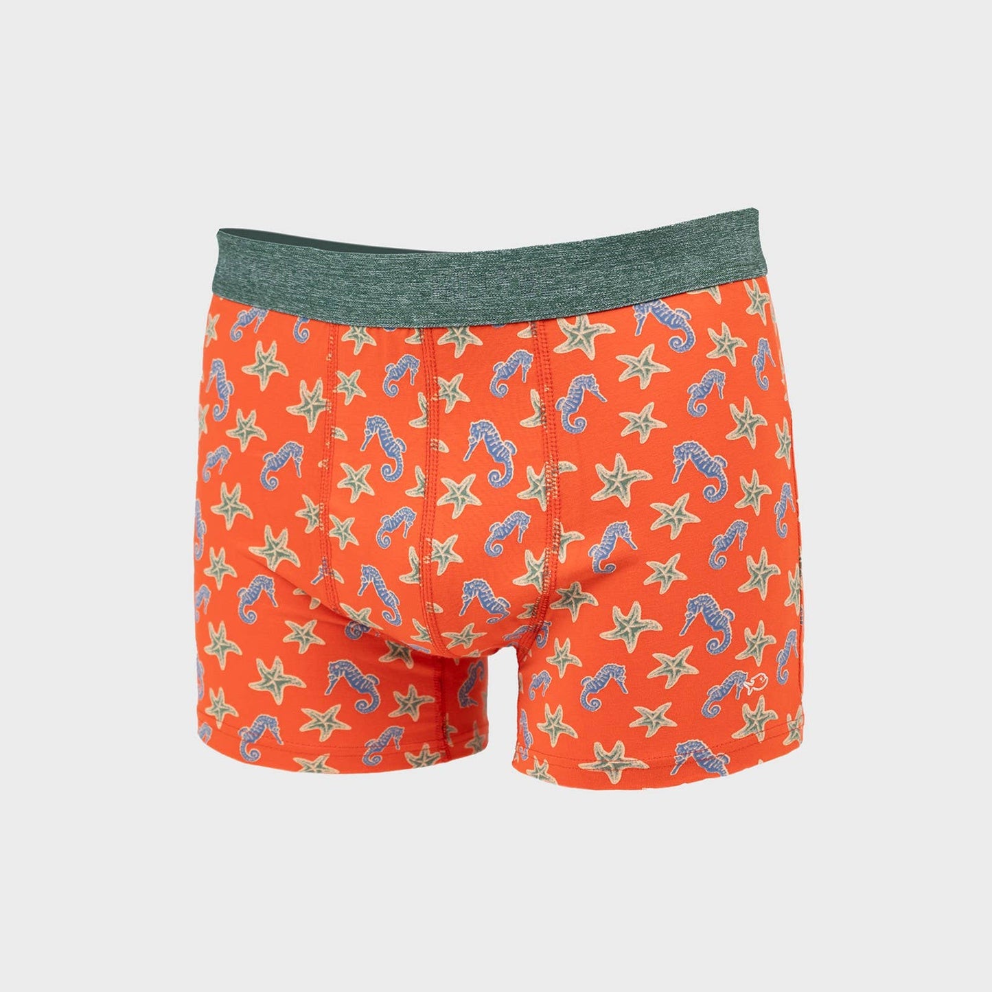 Boxer in cotone biologico con stampa cavallucci marini