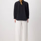 Camicia essenziale oversize in viscosa con tasca