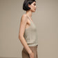 Canotta in maglia lurex versatile con scollo a V