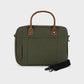Borsa porta laptop khaki con zip arancione