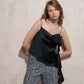Top fluido drappeggiato con spalline sottili