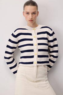 Cardigan in maglia a righe