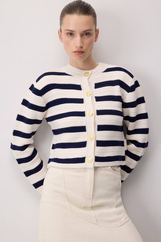 Cardigan in maglia a righe