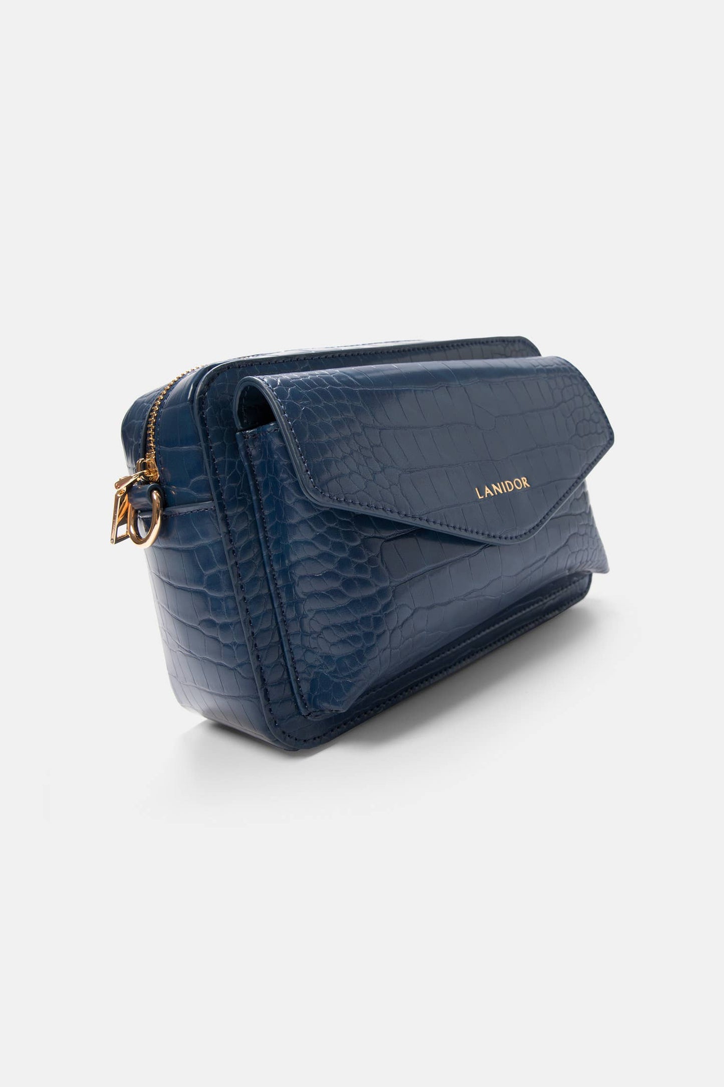 Borsa a tracolla effetto coccodrillo