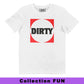 T-shirt Dirty con logo divertente in cotone biologico