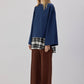 Top oversize blu navy in poliestere