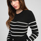 Maglione Leluxie nero a righe metallizzate