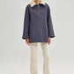 Felpa oversize con collo in pelliccia sintetica e mezza zip