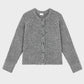 Cardigan in maglia grigia mélange con bottoni