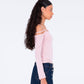 Top Metropolis con scollo off-shoulder e maniche lunghe