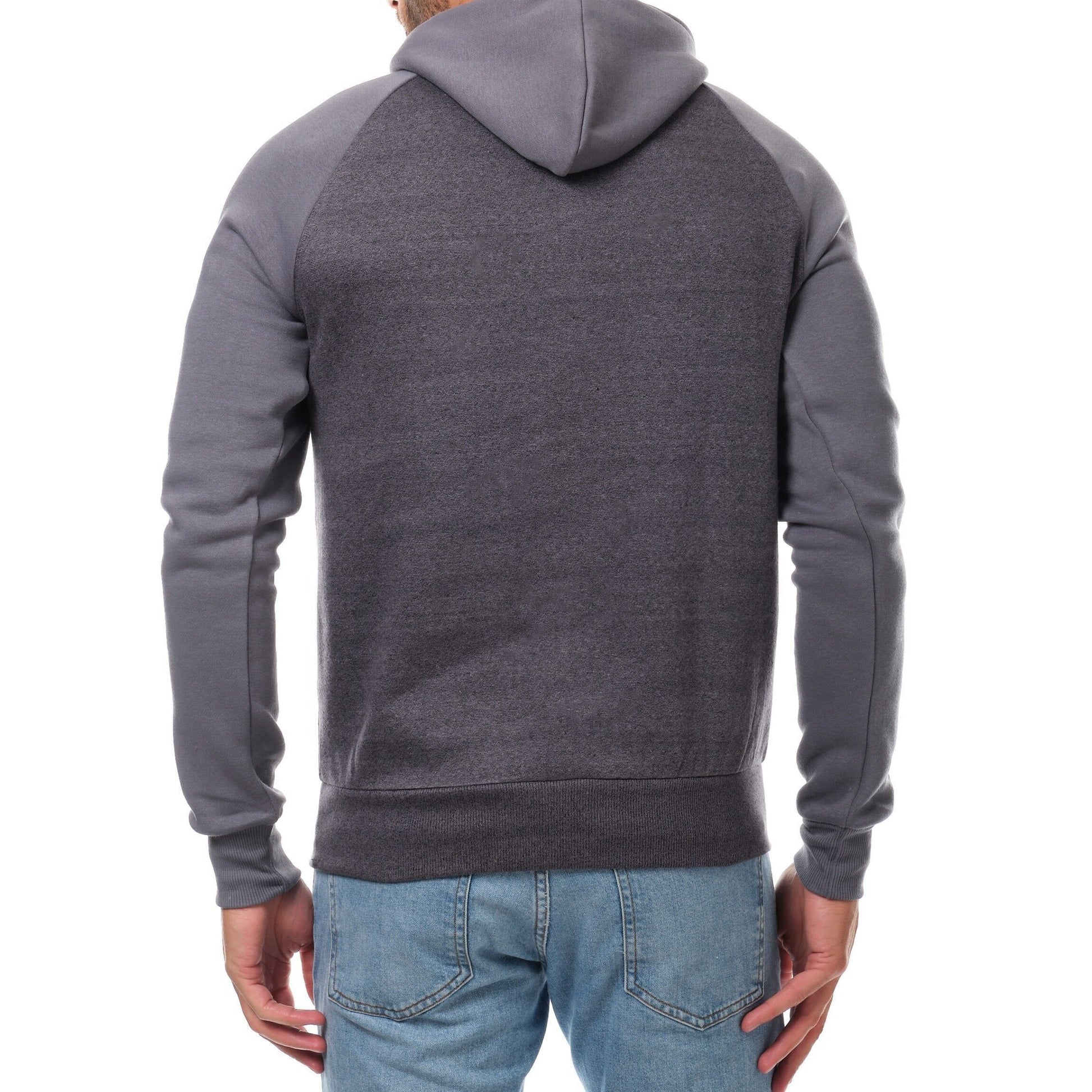 Felpa con cappuccio bicolor grigia da uomo