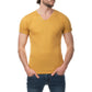 T-shirt uomo in cotone con scollo a goccia e bottoni