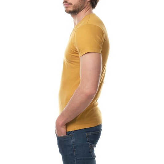 T-shirt uomo in cotone con scollo a goccia e bottoni