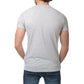 T-shirt uomo grigia in cotone con scollo a goccia e bottoni