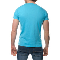 T-shirt Uomo Turchese in Cotone con Bottoni