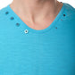 T-shirt Uomo Turchese in Cotone con Bottoni