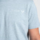 T-shirt blu in cotone biologico con stampa minimal