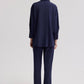Camicia oversize effetto lino blu navy