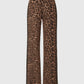 Pantaloni a zampa animalier vita alta