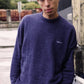Maglione boxy blu effetto spazzolato
