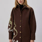 Camicia oversize in gabardine ricamata