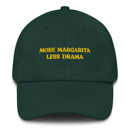 Cappellino da baseball ricamato “More Margarita Less Drama”