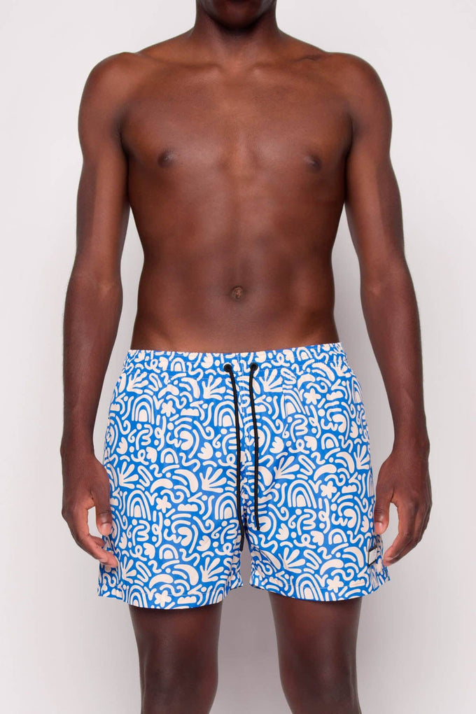 Costume da bagno uomo Serna con stampa grafica blu