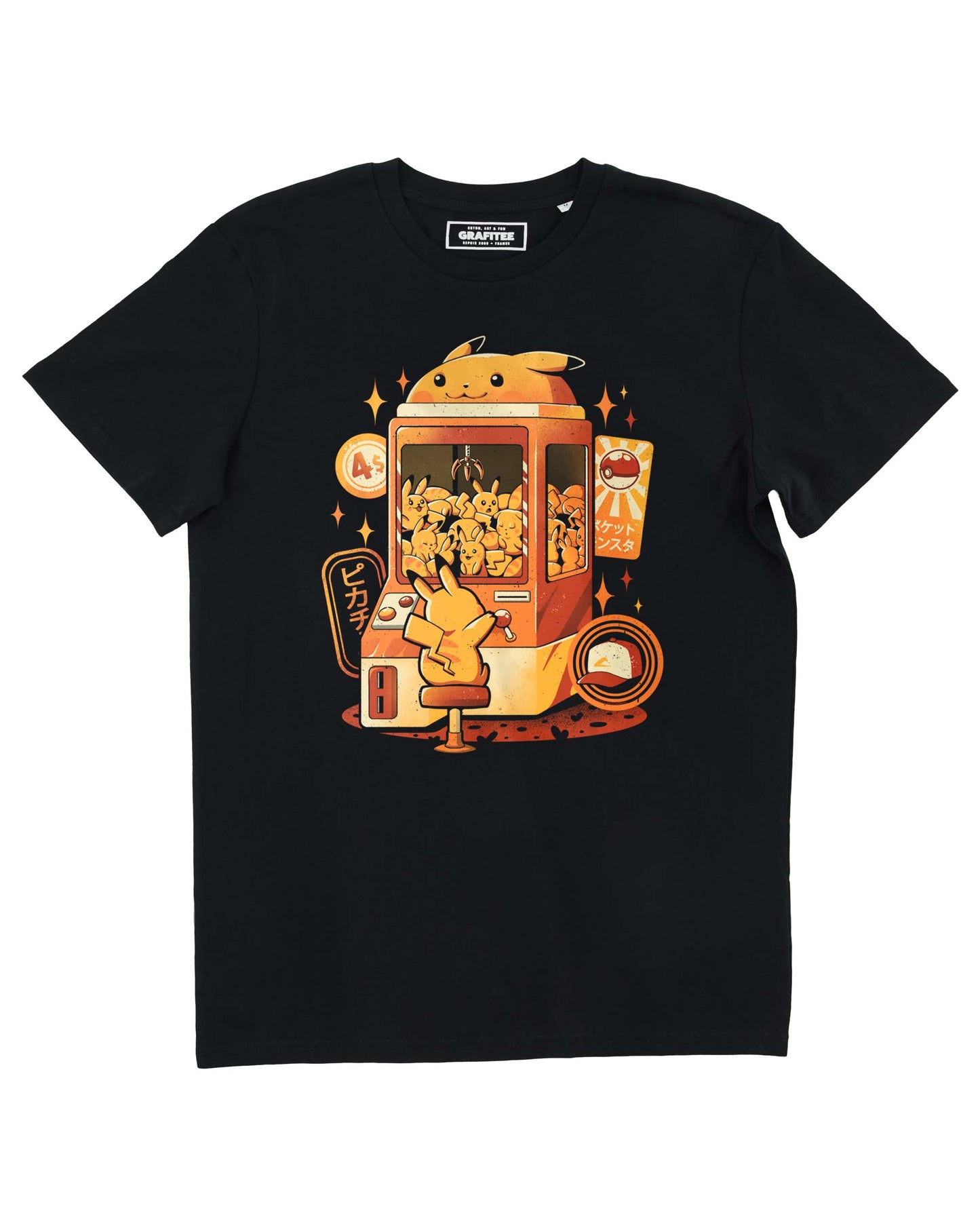 T-shirt nera con stampa macchinina grabber elettrica Pokémon